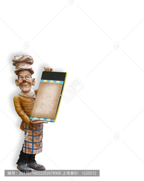 帶有空白菜單的廚師