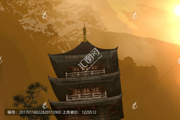 山上的佛教寺廟