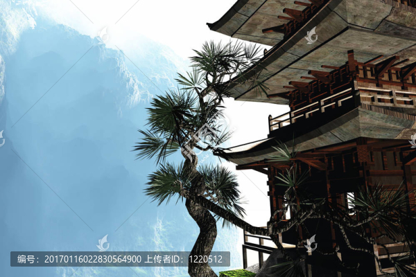 山上的佛教寺廟