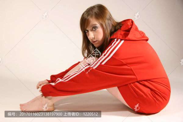運動迷人的年輕白人女性