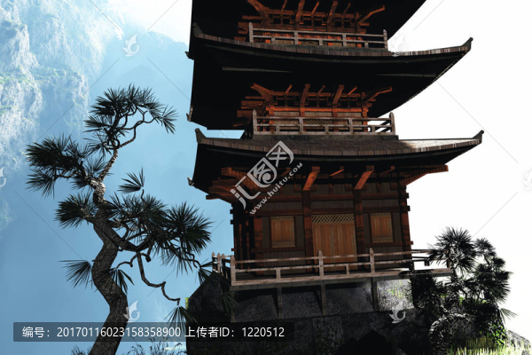 山上的佛教寺廟