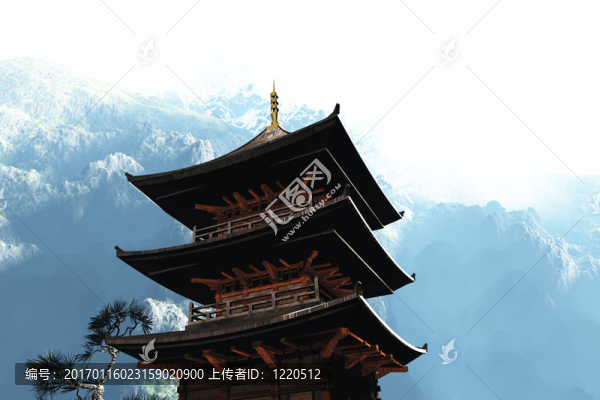 山上的佛教寺廟