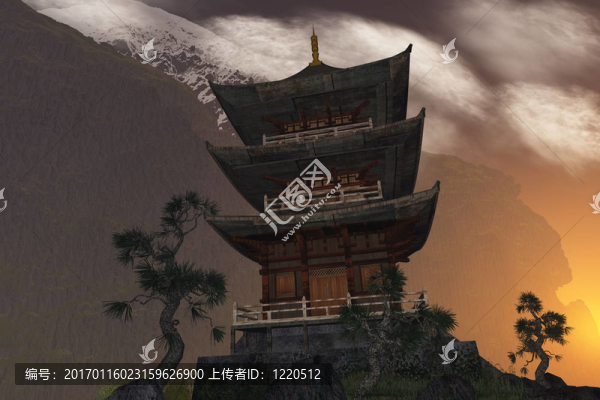 山上的佛教寺廟
