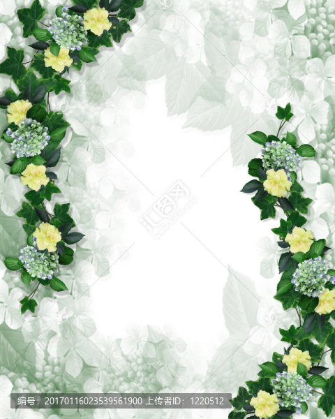 繡球花和常春藤的邊界