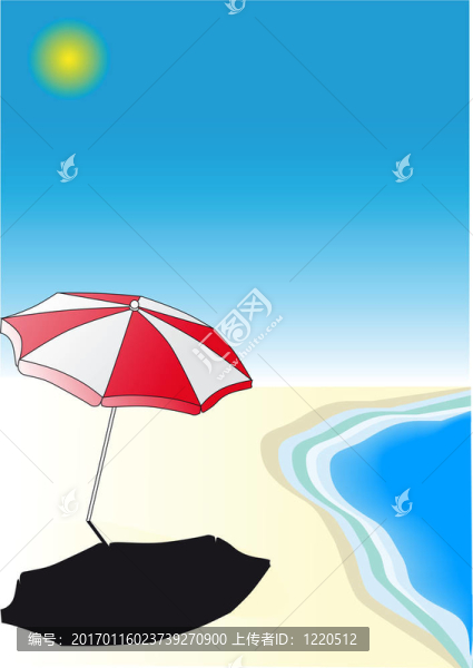海灘上的遮陽傘