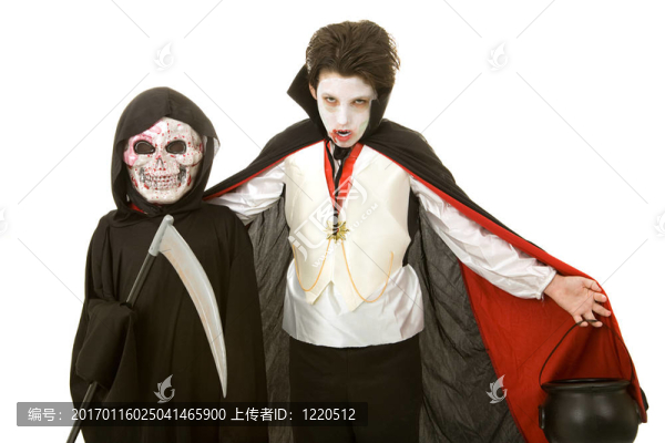 萬圣節(jié)孩子吸血鬼和死神