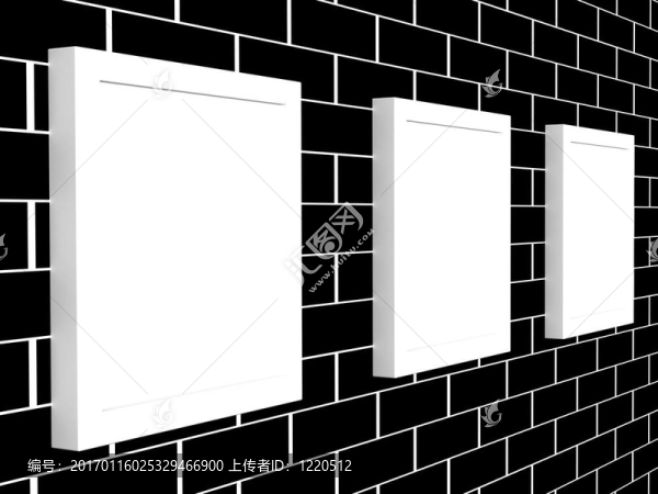 磚墻上的3D圖片庫
