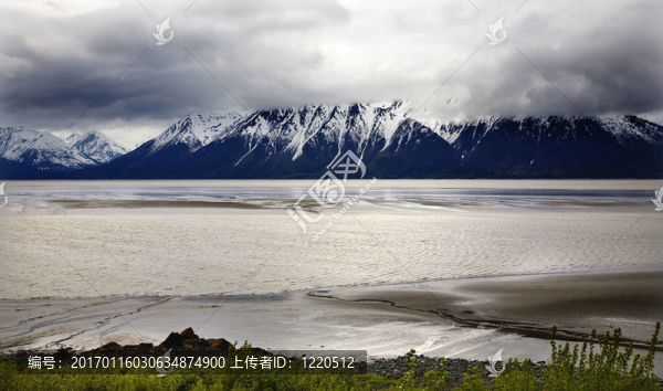 雪山洋西沃德公路錨地阿拉斯加