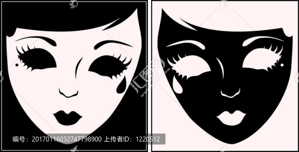 面具白色和黑色。