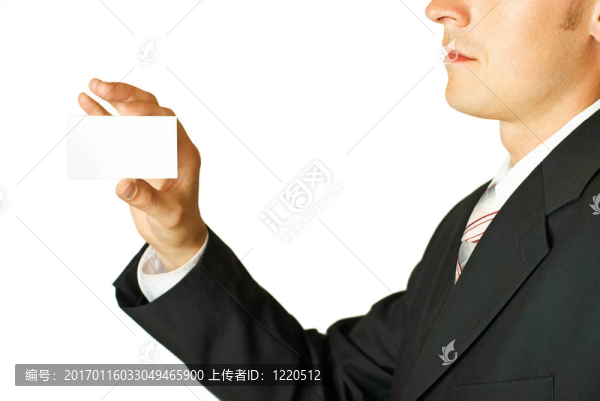 年輕商人持有空白卡