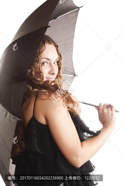 女孩用雨傘