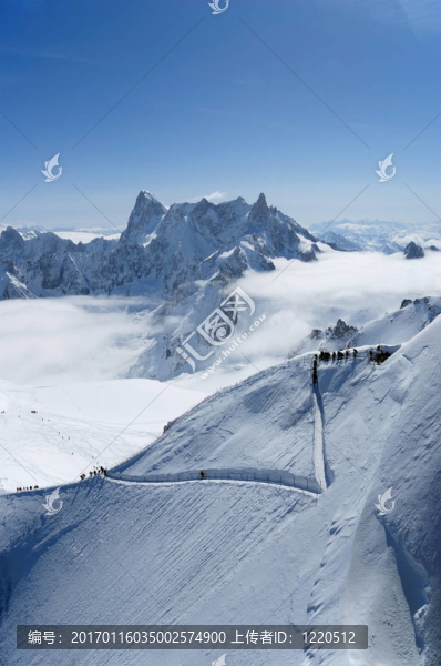 與高山滑雪路徑雪坡；阿爾卑斯山