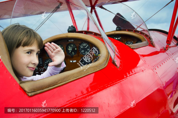 女孩和airpalne