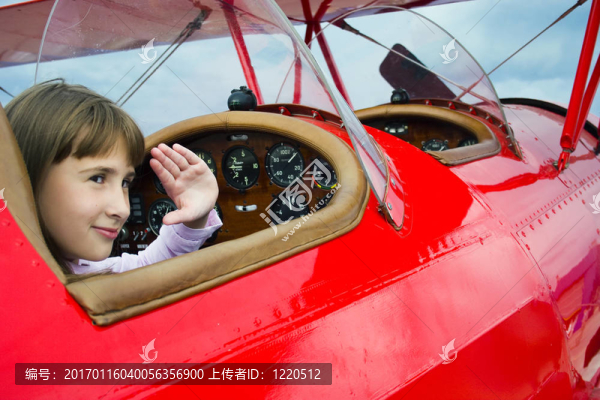 女孩和airpalne