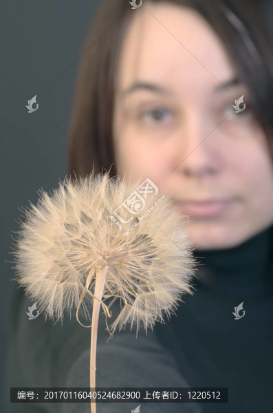 年輕女子的低球肖像