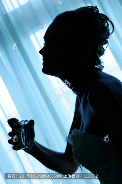 美麗新娘的剪影