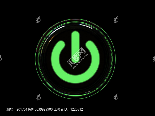 綠色電源按鈕