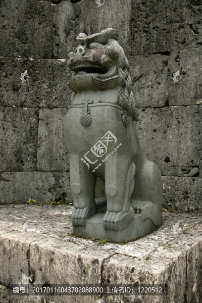 獅子雕像-首里城；Naha；沖繩；日本