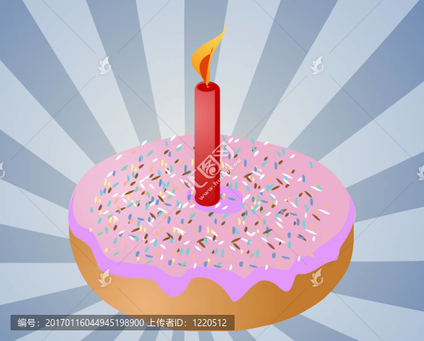 生日蠟燭的甜甜圈