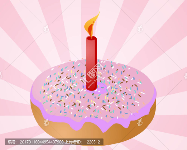 生日蠟燭的甜甜圈