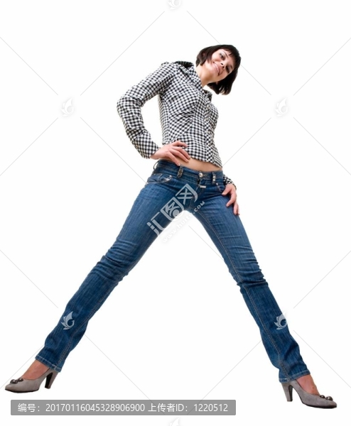 穿牛仔褲的漂亮女孩