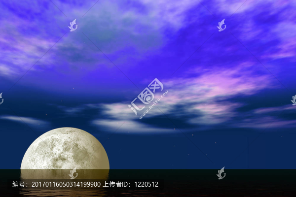 海洋上空的月亮