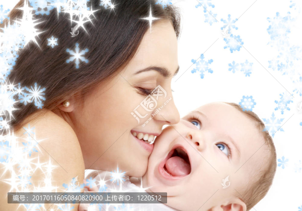 頑皮的媽媽和快樂(lè)的嬰兒