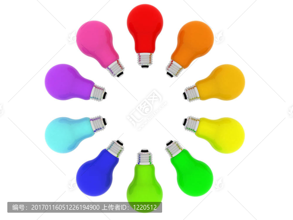 燈泡萬花筒般的彩虹