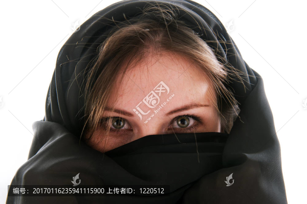 神秘的東方女人，美麗的眼睛。