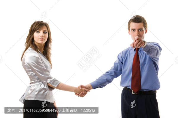 年輕的生意人和bussinesswoman聯(lián)盟。