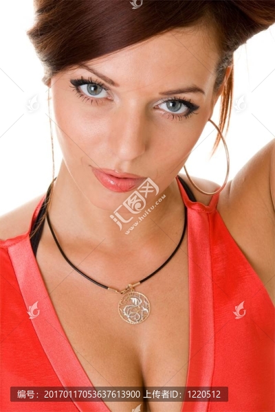 穿紅衣服的女士