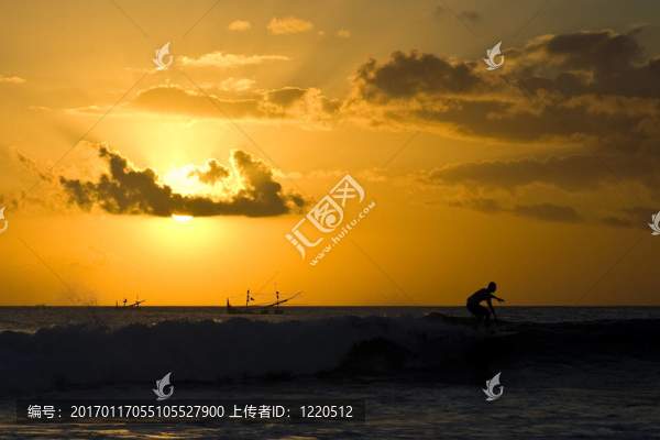 沖浪的日落