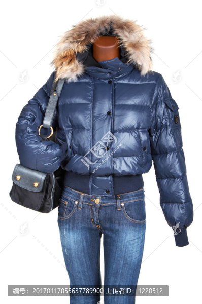 女夾克和包