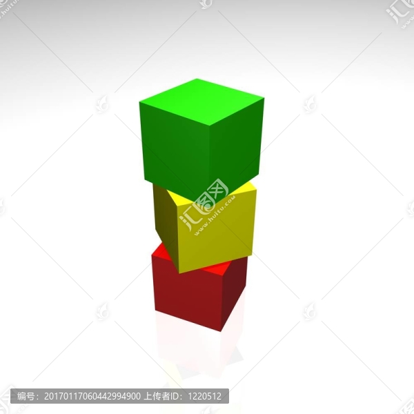 3D插圖-彩色立方體