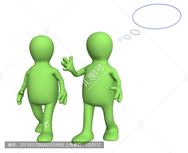 兩個(gè)3D木偶；在散步