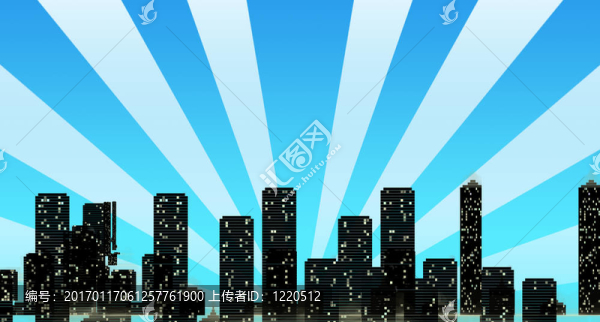 城市天際線的太陽(yáng)光使建筑