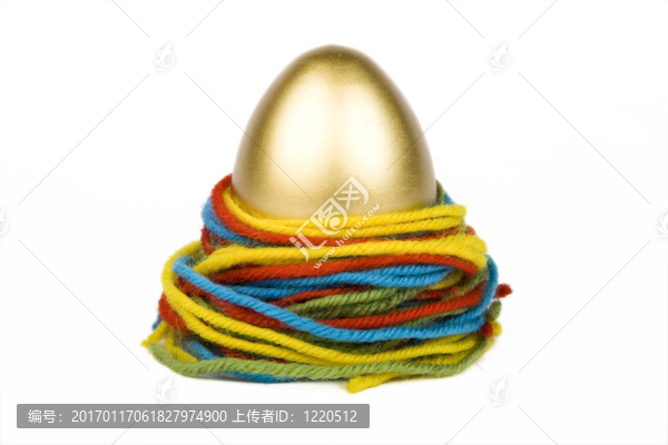 金色的雞蛋和彩色的線