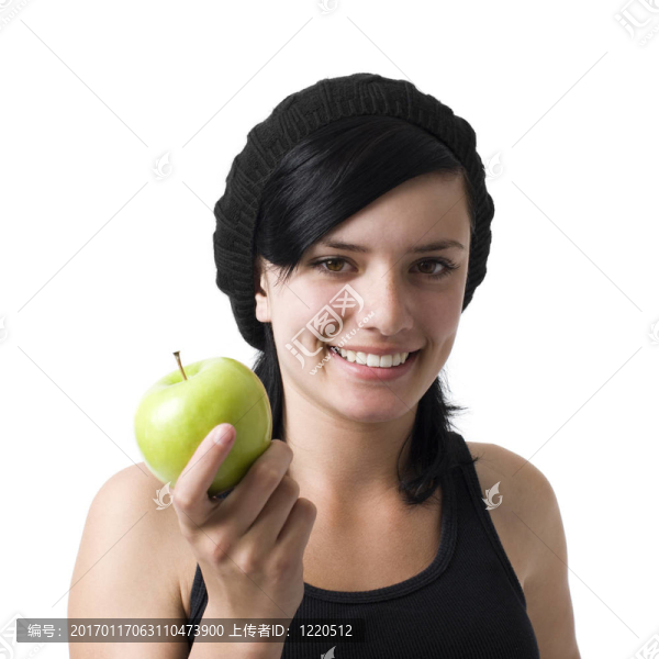 蘋果微笑的女孩
