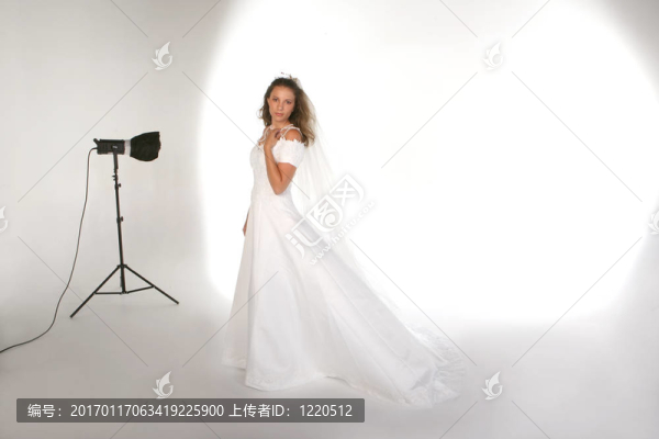 與新娘的集合上的肖像工作室