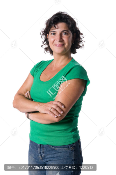 穿藍色牛仔褲的女人