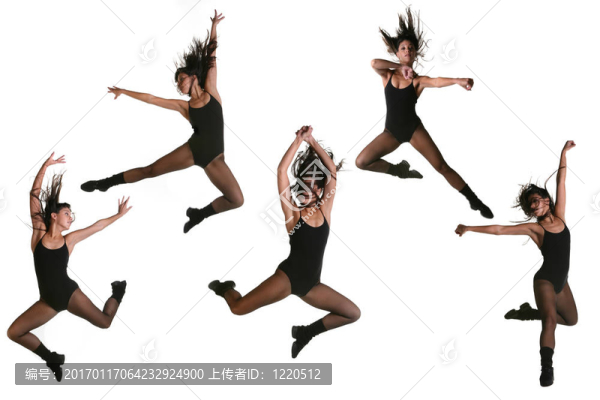 有許多姿勢的民族舞者