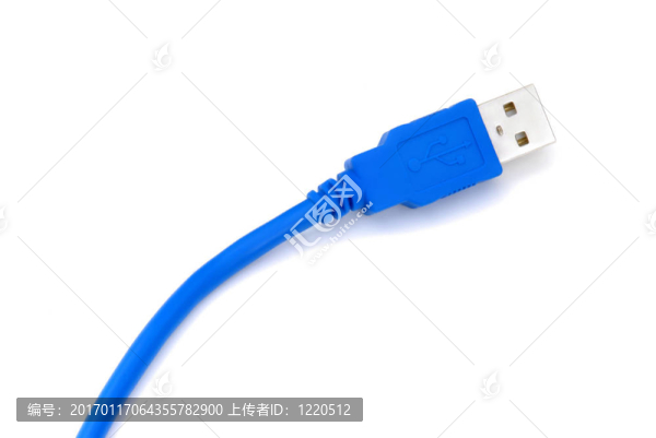 藍色的USB電纜