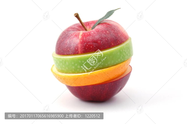 白色背景上的蘋(píng)果