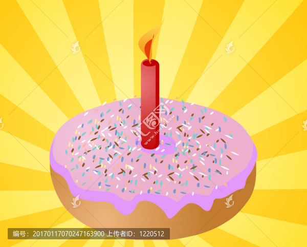 生日蠟燭的甜甜圈