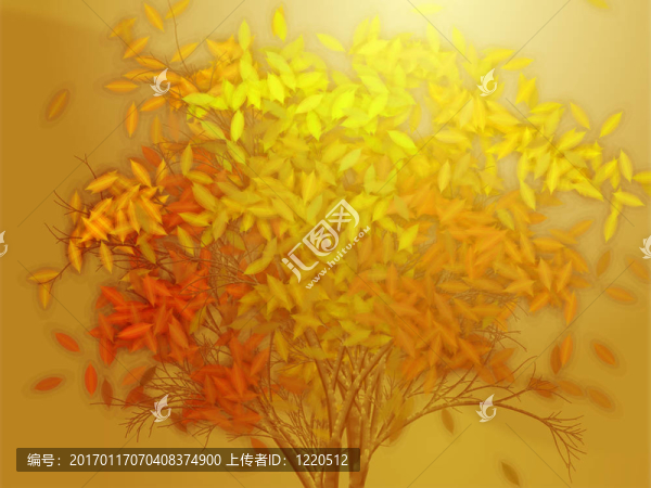 帶有落葉的樹(shù)；插圖