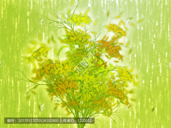 帶有落葉的樹；插圖