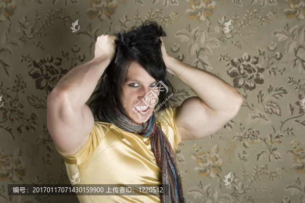 失意的Muscular,Young,Man