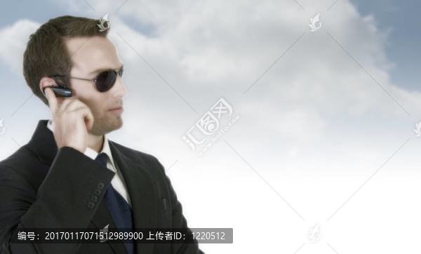 英俊的商人與sunglasse