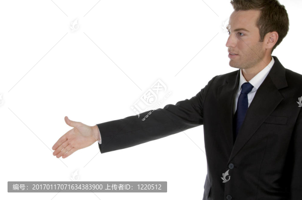 年輕商人提供握手
