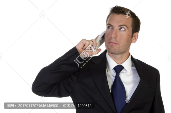 年輕商人的肖像與移動
